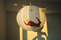 Handmade Whimsy Bunny lamp shade made from mulberry paper
